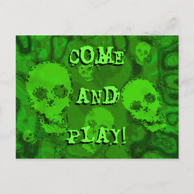 Skull Spectres 'Come and Play!' postcard (Front)
