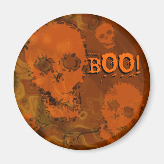 Skull Spectres Orange 'Boo!' fridge magnet