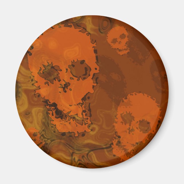 Skull Spectres Orange fridge magnet (Front)