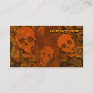 Skull Spectres Orange horizontal black Business Card