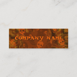 Skull Spectres Orange horizontal orange skinny Mini Business Card