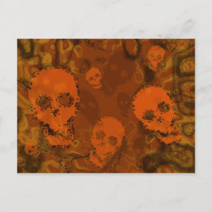 Skull Spectres Orange postcard