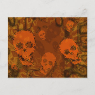 Skull Spectres Orange postcard