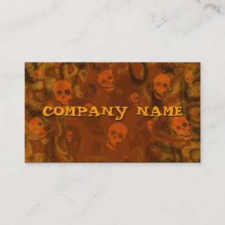 Skull Spectres Orange small horizontal black Business Card