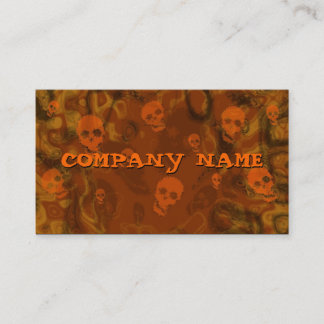 Skull Spectres Orange small horizontal orange Business Card