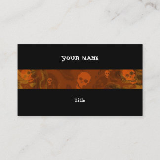 Skull Spectres Orange stripe horizontal black back Business Card