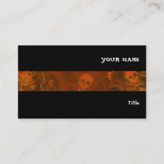 Skull Spectres Orange stripe horizontal black Business Card