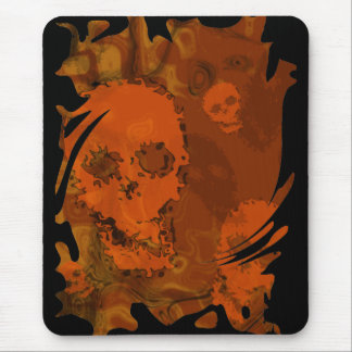 Skull Spectres Orange swirl mousepad