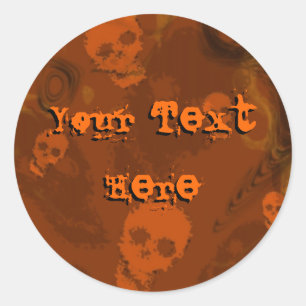 Skull Spectres Orange 'Your Text' sticker