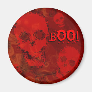 Skull Spectres Red 'Boo!' fridge magnet