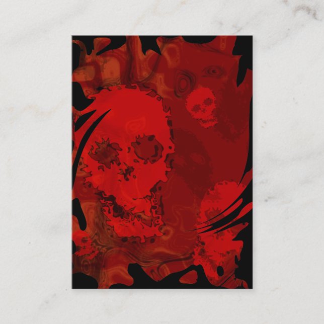 Skull Spectres Red business card black chubby (Front)
