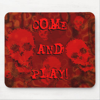 Skull Spectres Red 'Come and Play!' mousepad