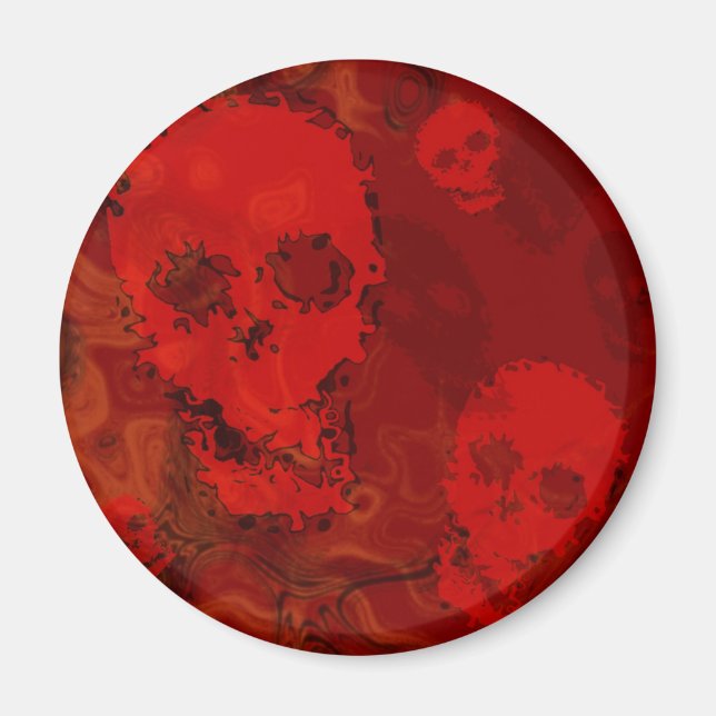 Skull Spectres Red fridge magnet (Front)
