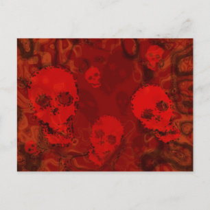 Skull Spectres Red postcard