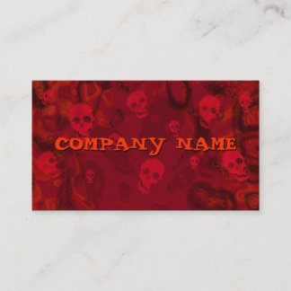 Skull Spectres Red small horizontal black Business Card