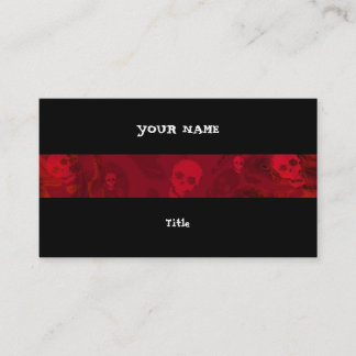 Skull Spectres Red stripe horizontal black back Business Card