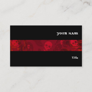 Skull Spectres Red stripe horizontal black Business Card