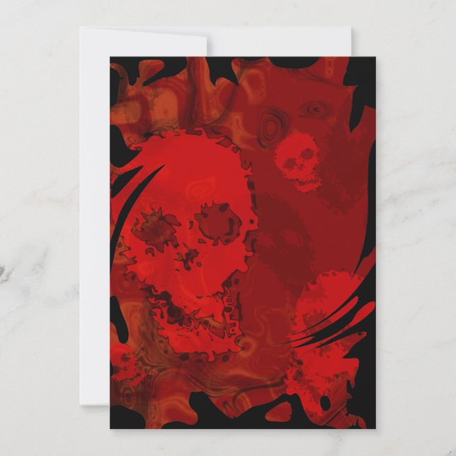 Skull Spectres Red swirl invitation (Front)