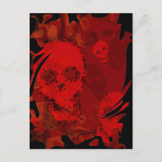 Skull Spectres Red swirl postcard
