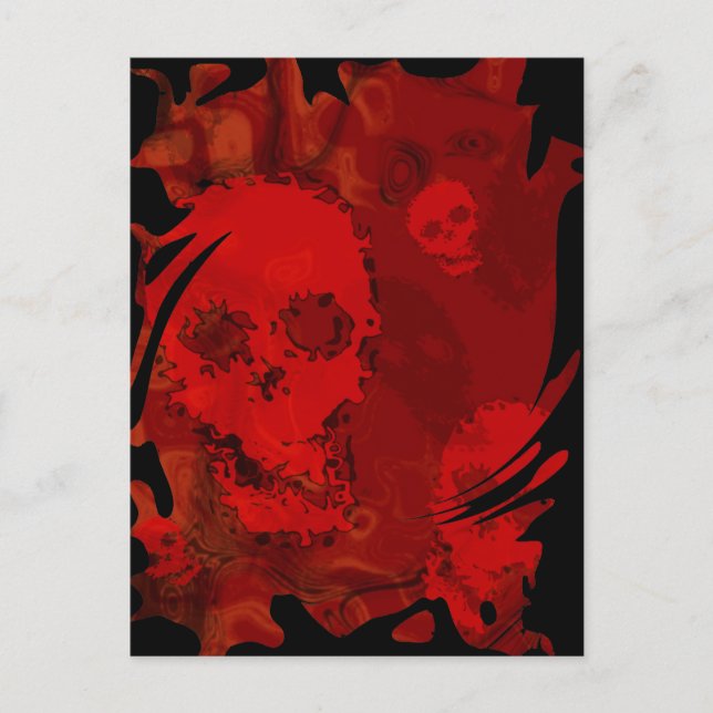Skull Spectres Red swirl  postcard (Front)