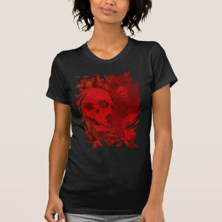 Skull Spectres Red swirl women's petite t-shirt