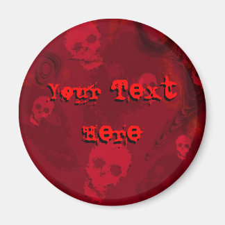 Skull Spectres Red 'Your Text' fridge magnet