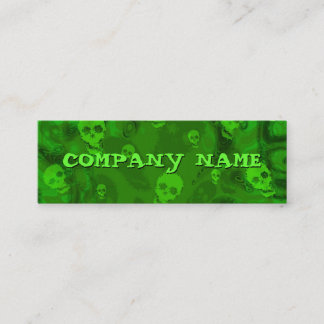 Skull Spectres small horizontal black skinny Mini Business Card