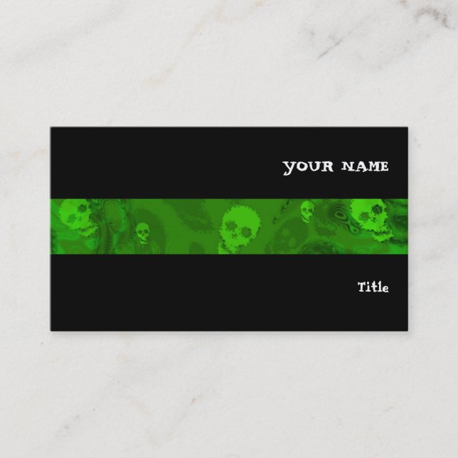 Skull Spectres stripe horizontal black Business Card (Front)