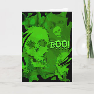 Skull Spectres swirl 'BOO!' halloween card