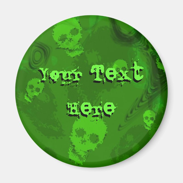 Skull Spectres 'Your Text' fridge magnet (Front)