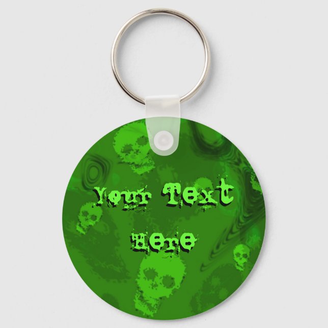 Skull Spectres 'Your Text' keychain (Front)