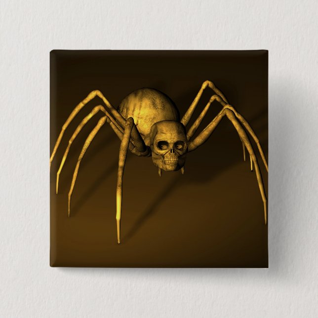 Skull Spider 15 Cm Square Badge (Front)