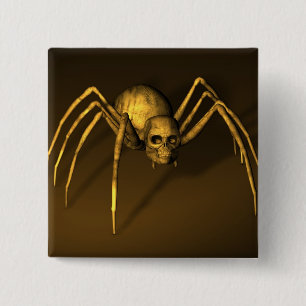 Skull Spider 15 Cm Square Badge