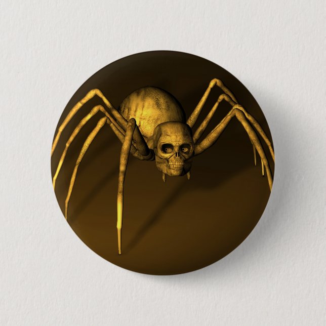 Skull Spider 6 Cm Round Badge (Front)