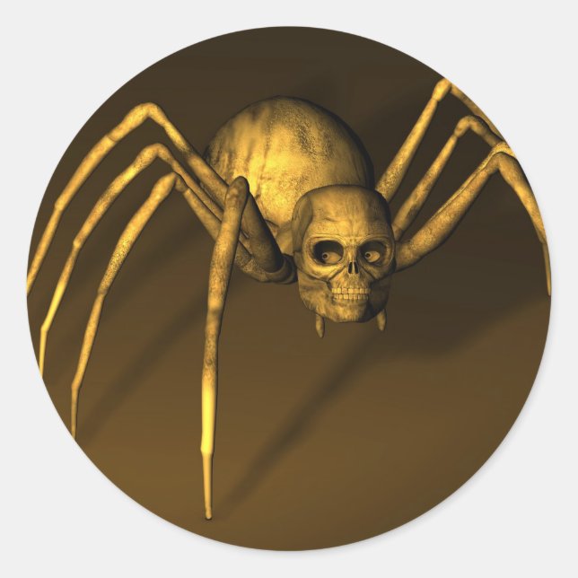 Skull Spider Classic Round Sticker (Front)