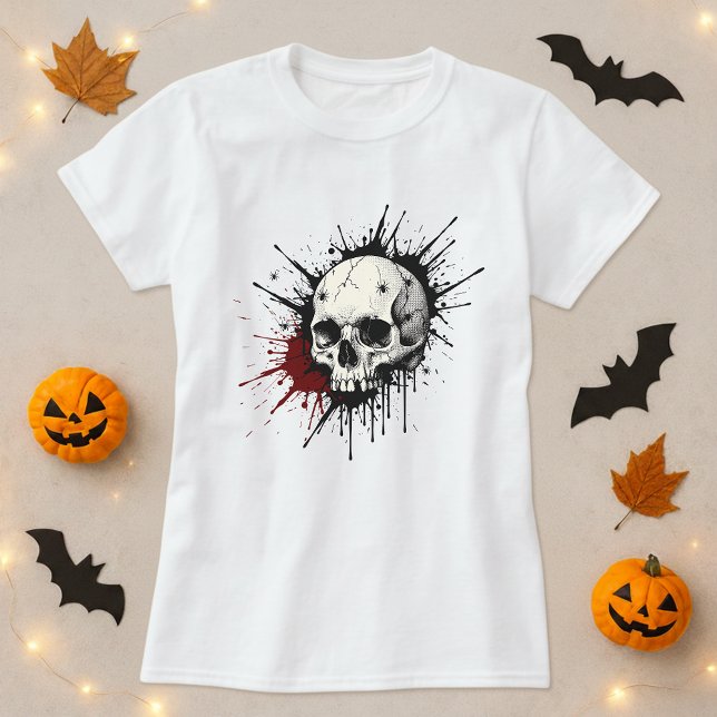Skull Splash Halloween T-Shirt (Creator Uploaded)