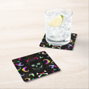 Skull Square Paper Coaster
