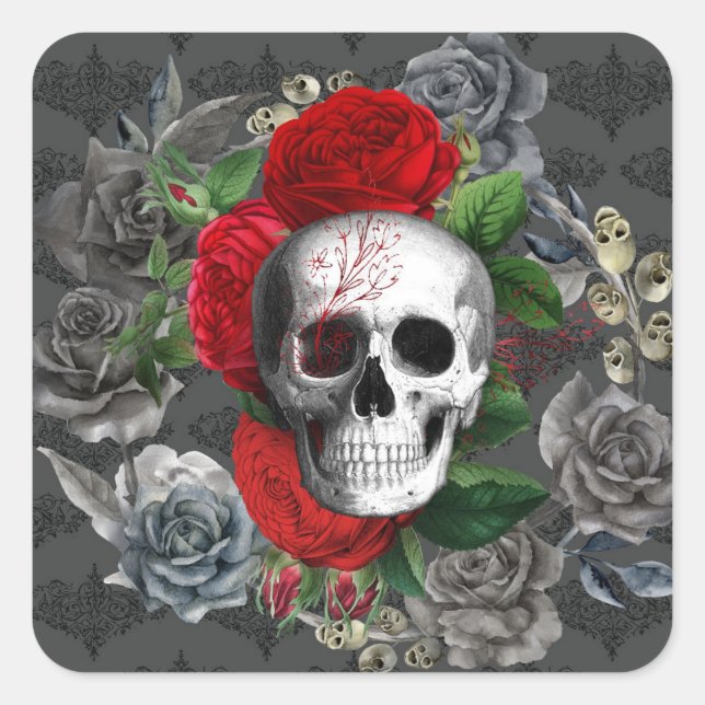 Skull Square Sticker (Front)