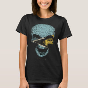 Skull St Lucia Flag Skeleton St Lucian Roots T-Shirt