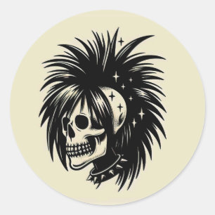 'SKULL & STARS' CLASSIC ROUND STICKER