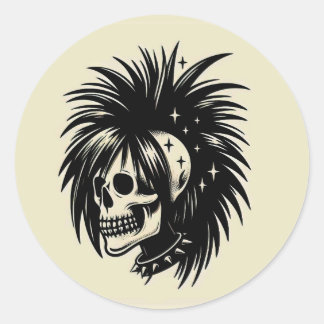 'SKULL & STARS' CLASSIC ROUND STICKER