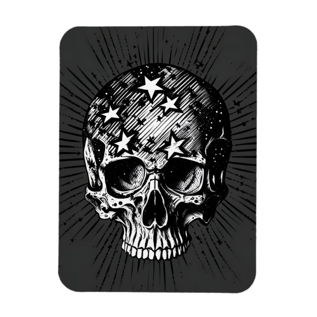 Skull & Stars III Magnet (Vertical)