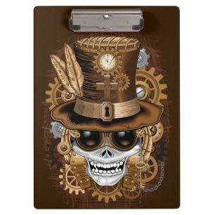 Skull Steampunk Voodoo Retro Machine Clipboard