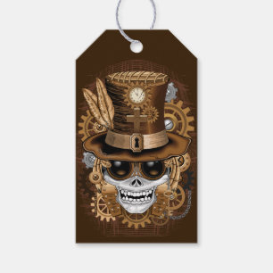 Skull Steampunk Voodoo Retro Machine Gift Tags