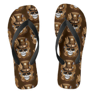 Skull Steampunk Voodoo Retro Machine Jandals