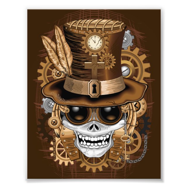 Skull Steampunk Voodoo Retro Machine Photo Print (Front)