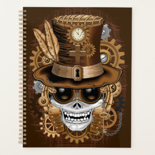 Skull Steampunk Voodoo Retro Machine Planner