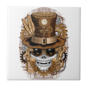 Skull Steampunk Voodoo Retro Machine Tile