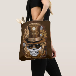 Skull Steampunk Voodoo Retro Machine Tote Bag