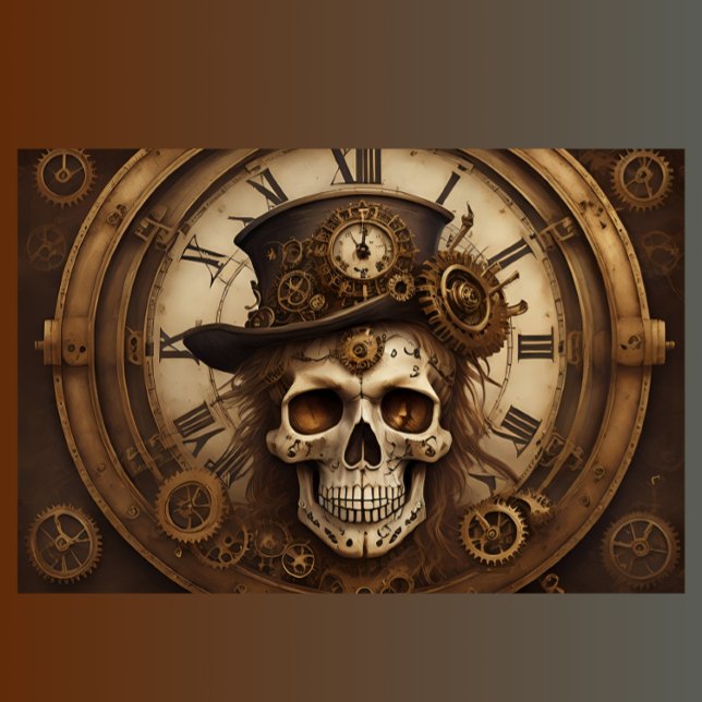 Skull Steampunk with clock tissue paper v5 (Creator Uploaded)